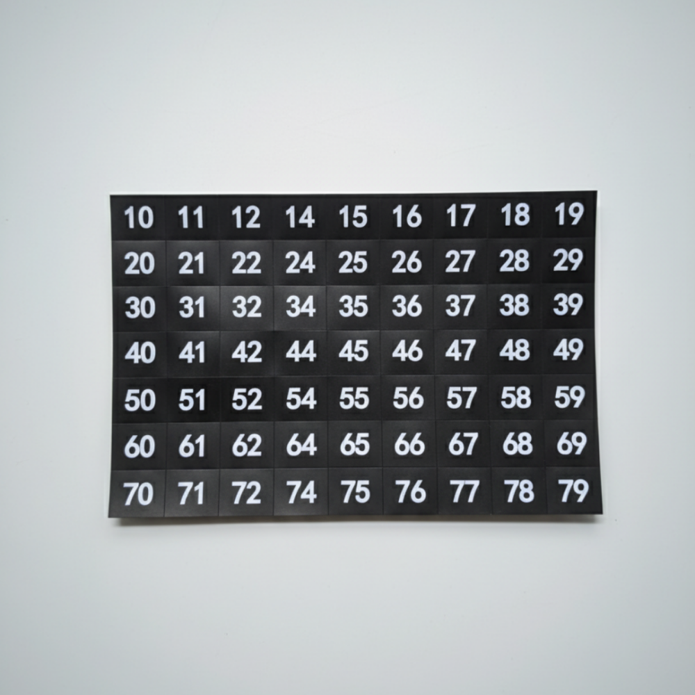 Selection Number Sheet